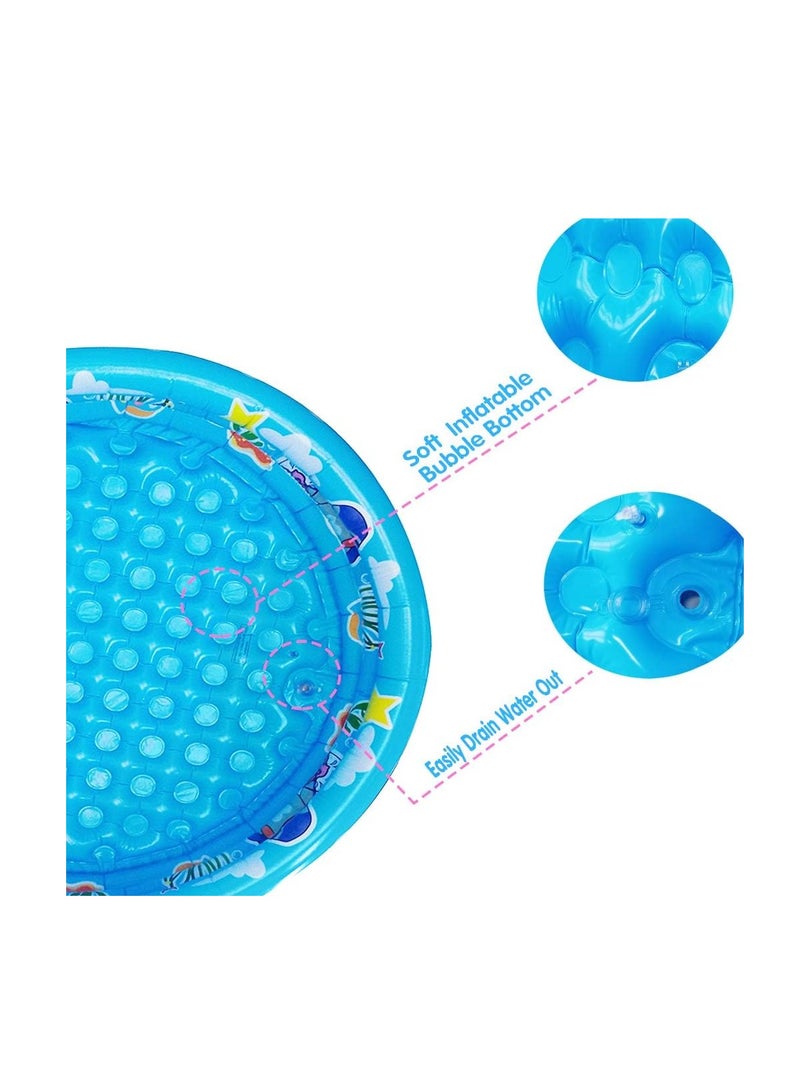 3 Rings Kiddie Pool for Toddler, 48”X12”，Kids Swimming Pool, Inflatable Baby Ball Pit Pool, Small Infant Pool (Blue)