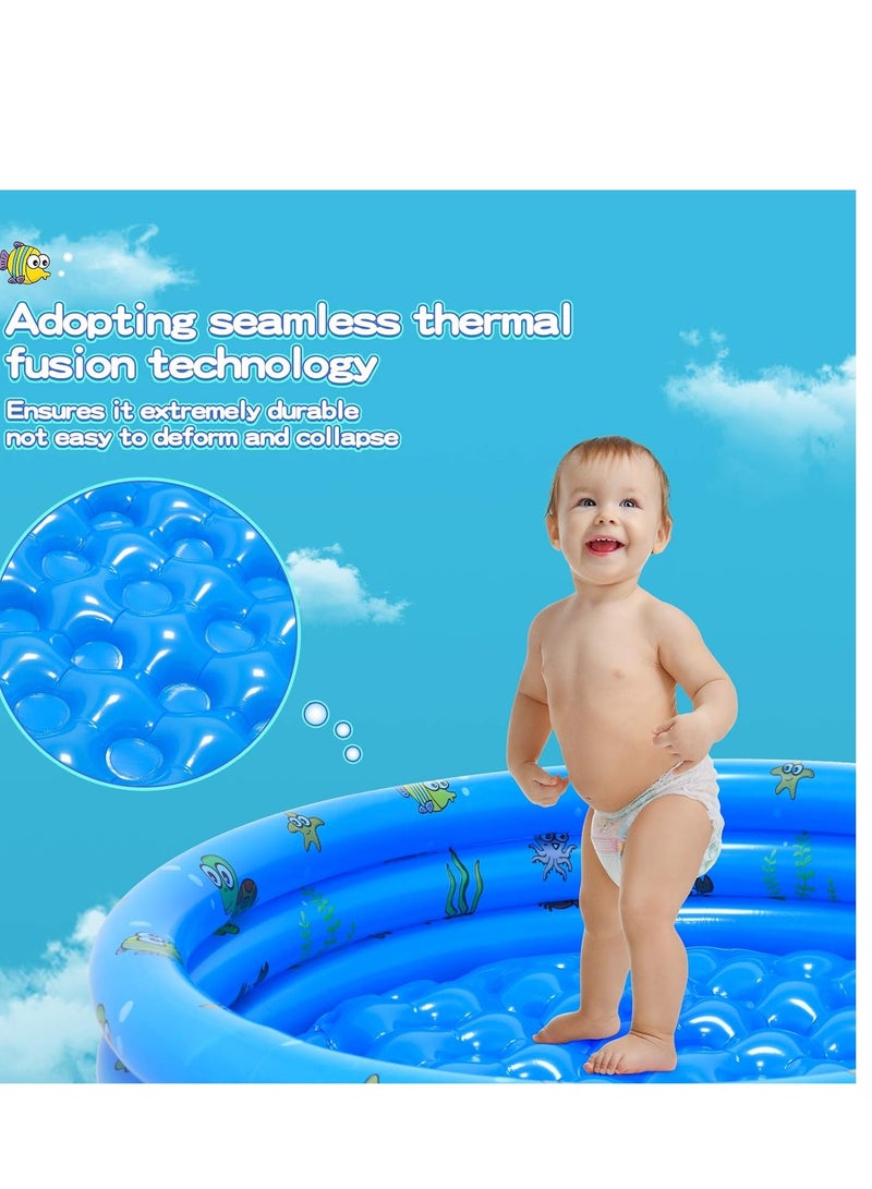 Garden Round Inflatable Baby Swimming Pool, Portable Inflatable Child/Children Little Pump Pool,Kiddie Paddling Pool Indoor&Outdoor Toddler Water Game Play Center for Kids/Girl/Boy