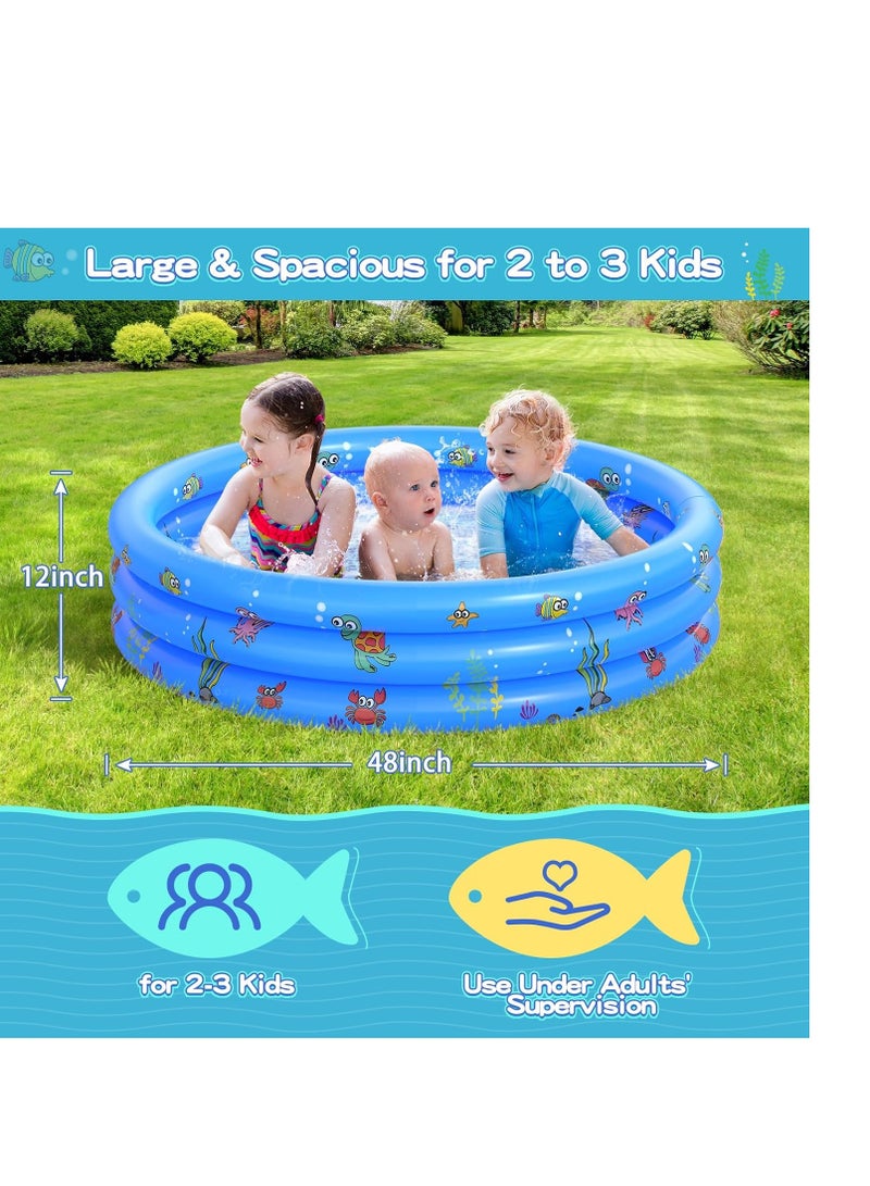 Garden Round Inflatable Baby Swimming Pool, Portable Inflatable Child/Children Little Pump Pool,Kiddie Paddling Pool Indoor&Outdoor Toddler Water Game Play Center for Kids/Girl/Boy