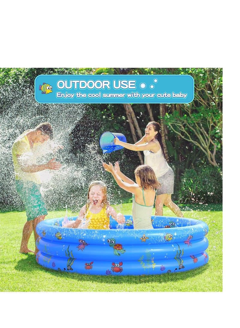 Garden Round Inflatable Baby Swimming Pool, Portable Inflatable Child/Children Little Pump Pool,Kiddie Paddling Pool Indoor&Outdoor Toddler Water Game Play Center for Kids/Girl/Boy