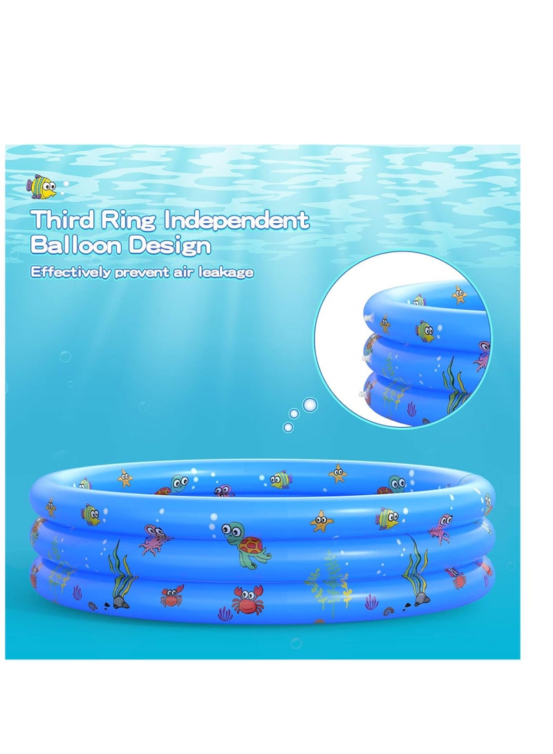 Garden Round Inflatable Baby Swimming Pool, Portable Inflatable Child/Children Little Pump Pool,Kiddie Paddling Pool Indoor&Outdoor Toddler Water Game Play Center for Kids/Girl/Boy