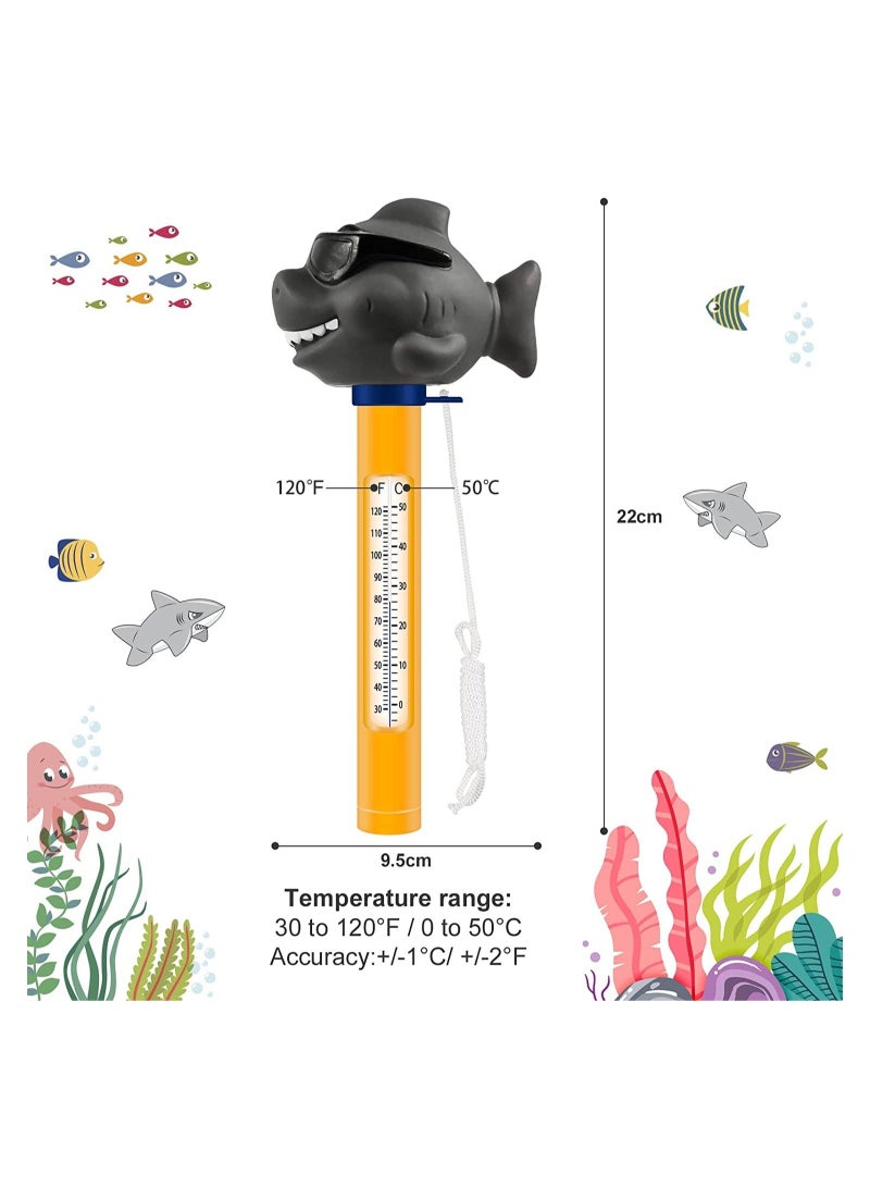 Floating Pool Thermometer, Large Size Easy Read for Water Temperature, Shatter Resistant with String for Outdoor and Indoor Swimming Pools and Spas