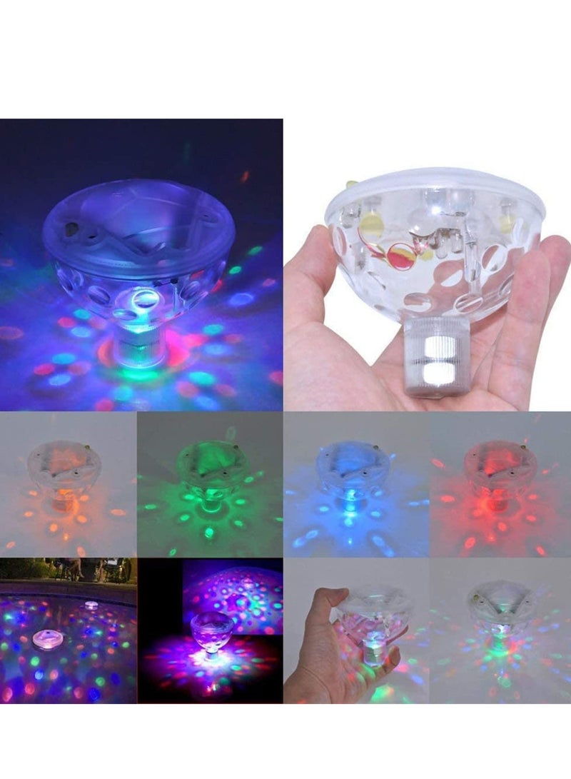 Floating Pool Led Tub Lights, Underwater Lamp for Bath Disco Pond Swimming Child Toys, 5 Modes Assorted Color Battery Operated for Bathing Time, Ponds, Pools Party