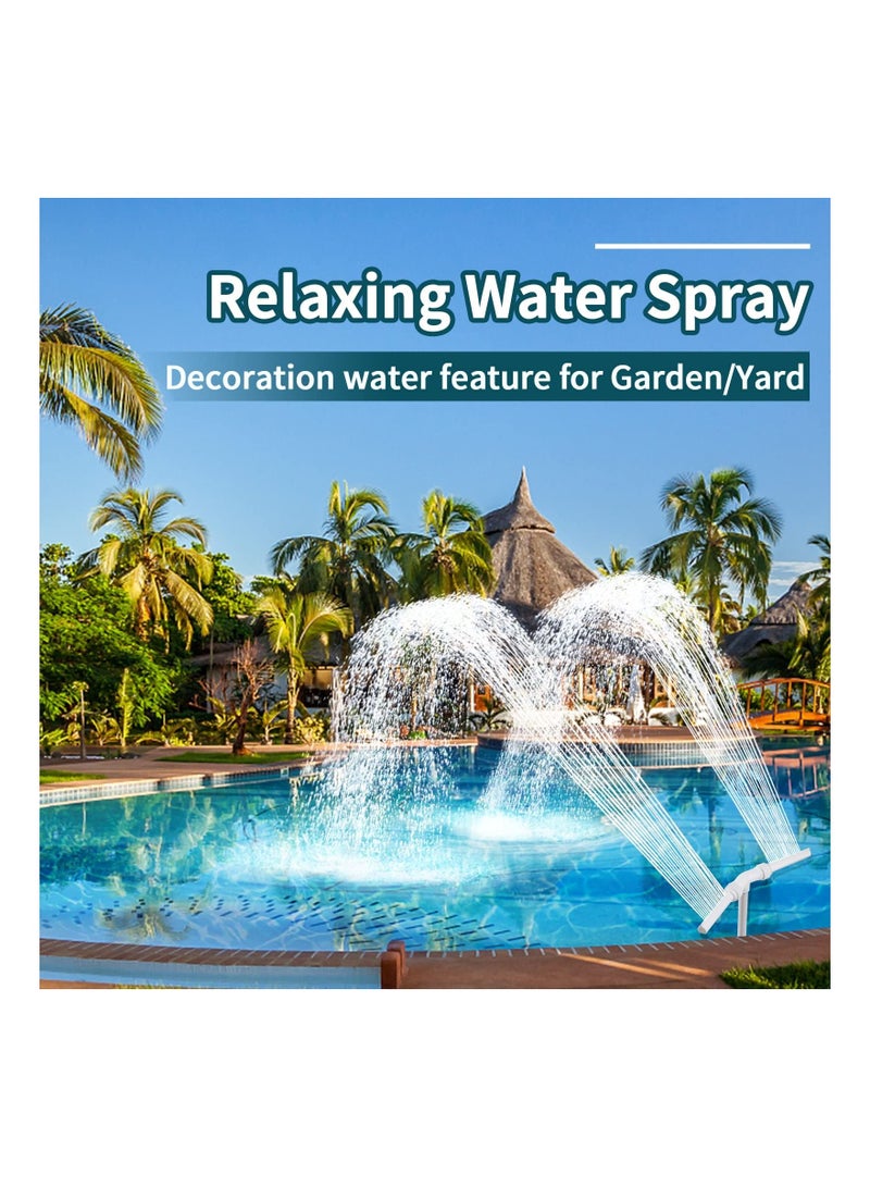 Water-Fountain Dual Spray Swimming-Pool-Accessories - Upgrade Above/Inground Waterfall Cooler, Adjustable 2 in 1 Spray Nozzle, High Pressure Pond Aerator, Garden Sprinkle Feature Outdoor Decor