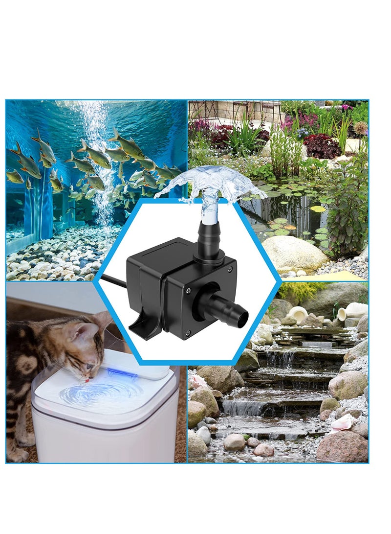 SYOSI Mini Submersible Water Pump Quiet USB Fountain Pump Electric Brushless Fountain Pump Powerful Water Pumps for Aquarium Fish Tank Pond Fountain Hydroponics USB Mini Pump