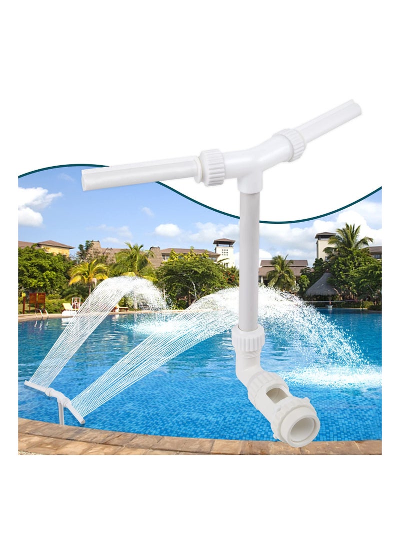 Water-Fountain Dual Spray Swimming-Pool-Accessories - Upgrade Above/Inground Waterfall Cooler, Adjustable 2 in 1 Spray Nozzle, High Pressure Pond Aerator, Garden Sprinkle Feature Outdoor Decor