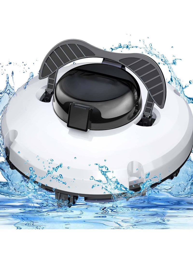 Cordless Robotic Pool Cleaner, Pool Vacuum for Above Ground Pool, Dual-Drive Motors, 90-120 Mins Working Time, IPX8 Waterproof, Lightweight, Auto-Dock Technology