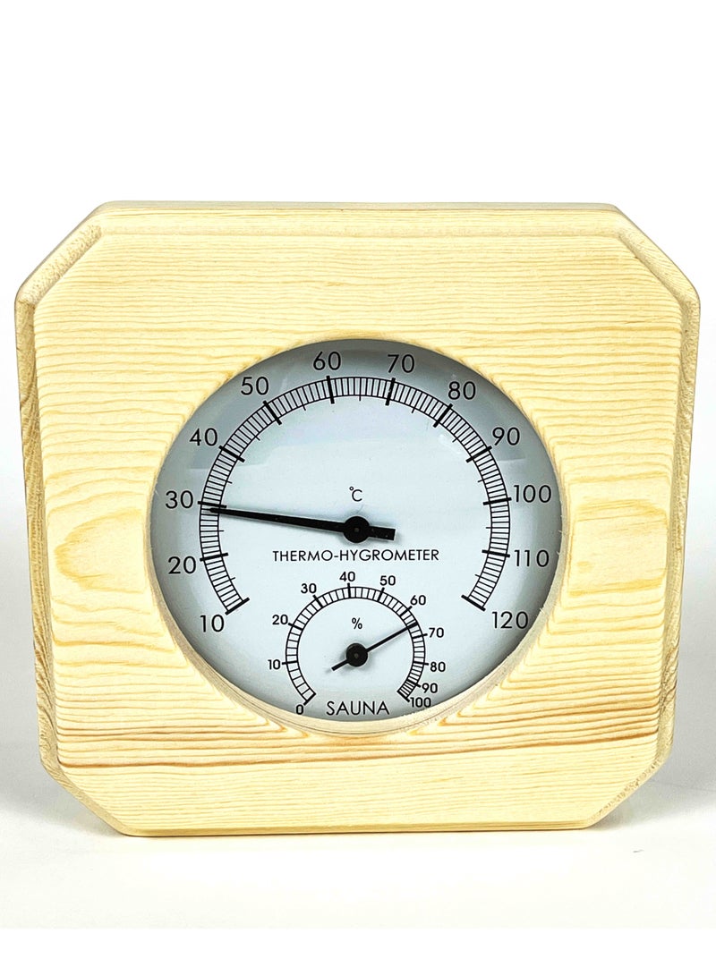 SAUNA WOODEN THERMO HYGROMETER