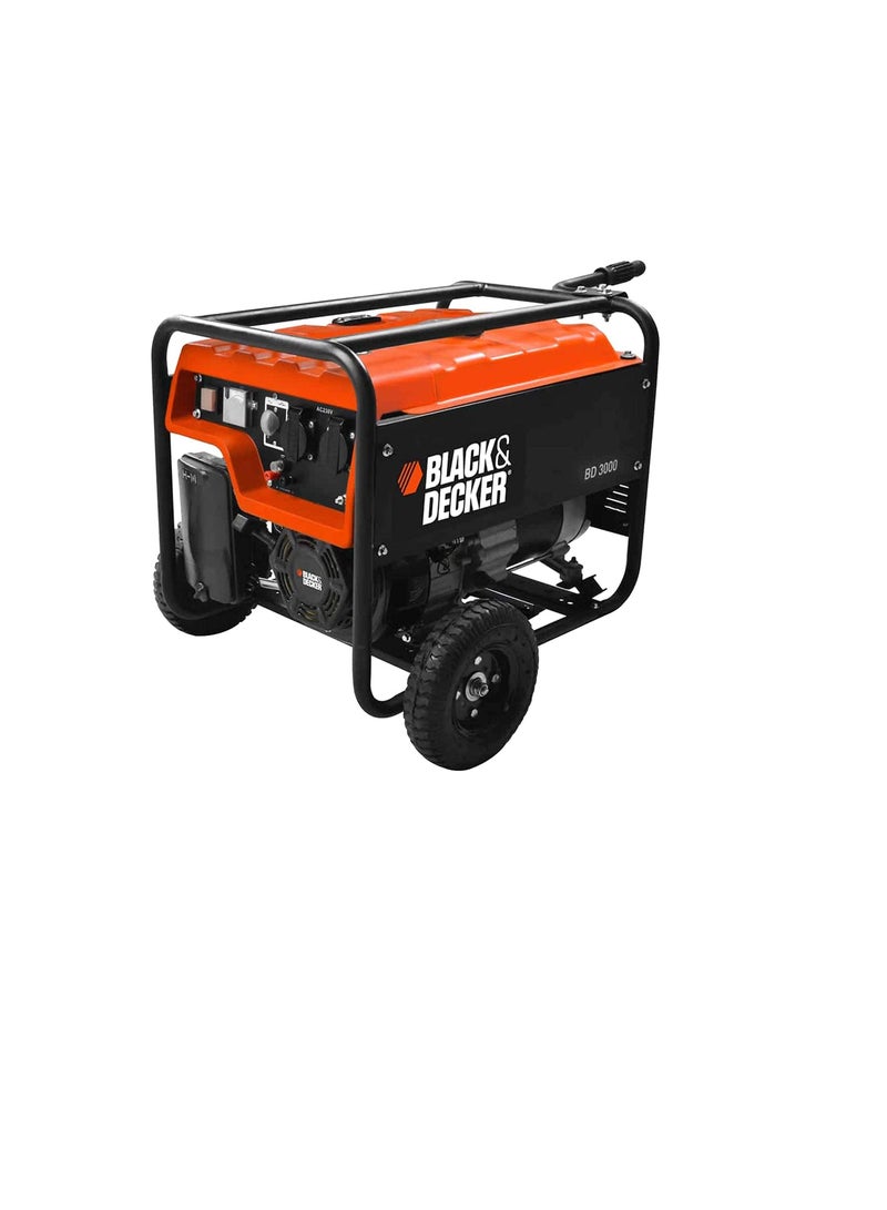 Black and Decker 3000 Petrol Generator - Black and Red, 2700 W