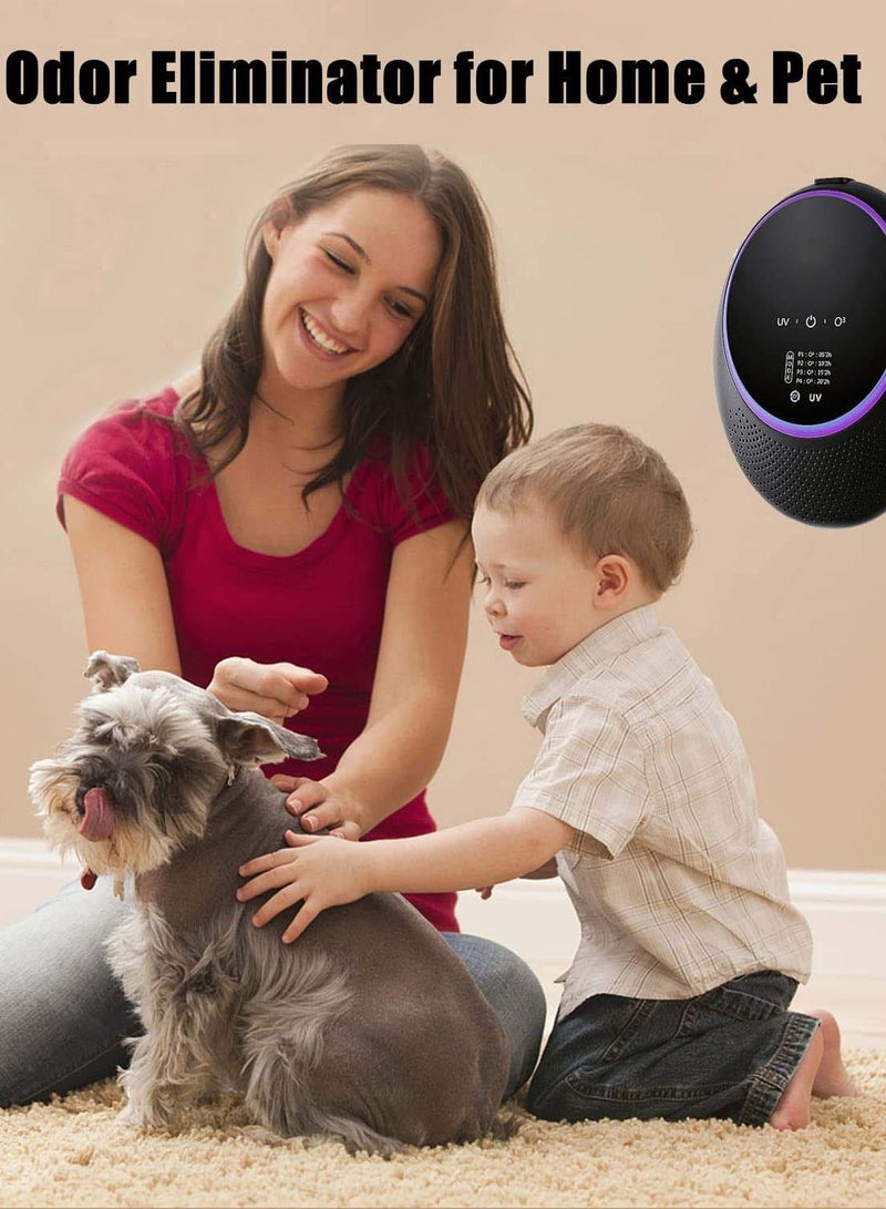 Smart Pet Smell Deodorizer, Ozone Machine Odor Removal, Portable Ozone Generator with 10,000mAh Battery, Odor Eliminator for Home , Room Deodorizer for Pets, Closet, Toilet