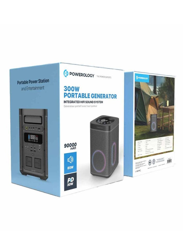 Powerology 90000mAh 300W Portable Generator Integrated Hi-Fi Sound System