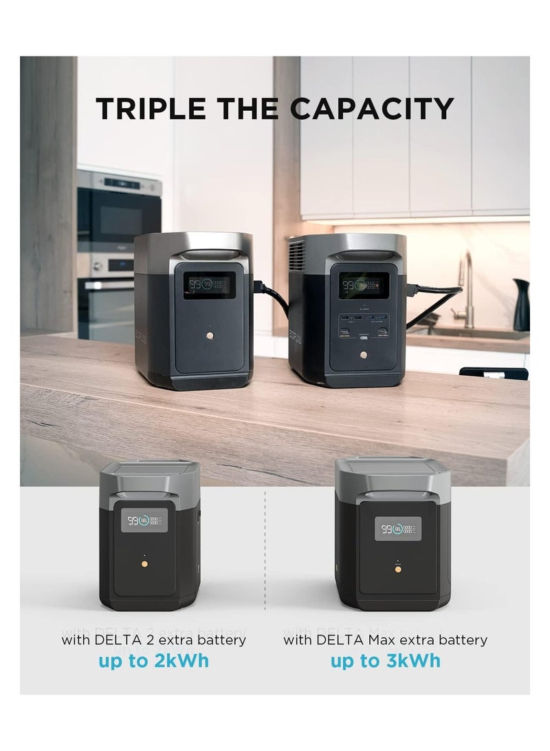 EF ECOFLOW Portable Power Station DELTA 2, 1024Wh LiFePO4 (LFP) Battery, Fast Charging, Solar Generator(Solar Panel Optional) for Home Backup Power