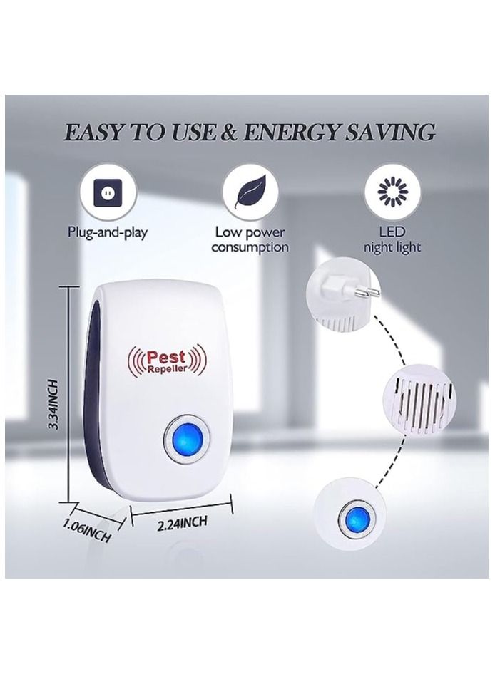 Ultrasonic Pest Repeller,Electronic pest control Insect Against   Mosquito,Cockroach,Mice,Spider,Flies Effective Rodent Repellent,No Smell,No Hazard,100 percent Safe for Humans and Animals