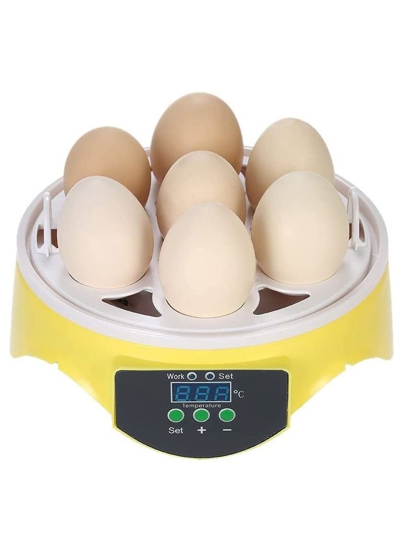 VITION 7 Eggs Mini Digital Egg Incubator Hatcher Transparent Eggs Hatching Machine Automatic Temperature Control for Chicken Duck Bird Eggs