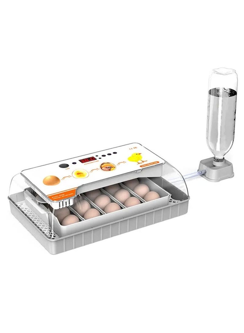 Egg Incubator Clear View Automatic Egg Turner Temperature Humidity Control Egg Candler Poultry Egg Incubator for Hatching 20 Eggs