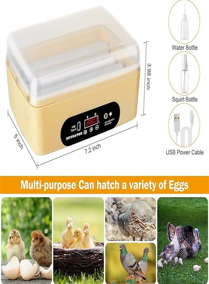 6 USB fully automatic incubator small incubator educational enlightenment incubator chicken, duck, pigeon, quail egg incubator