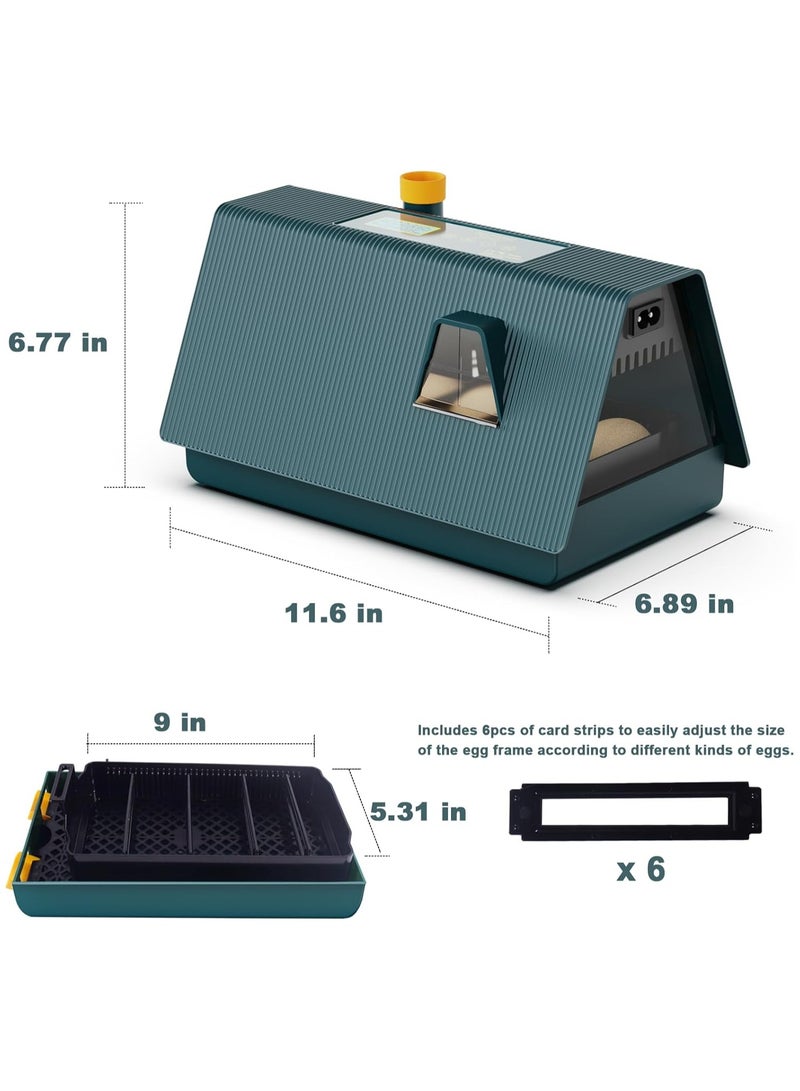 Egg Incubator, Incubators for 10 Hatching Eggs, With Automatic Egg Turning, Humidity and Temperature Control, Come with Egg Candler Incubator for Chicken Eggs Quail Duck, with LED light