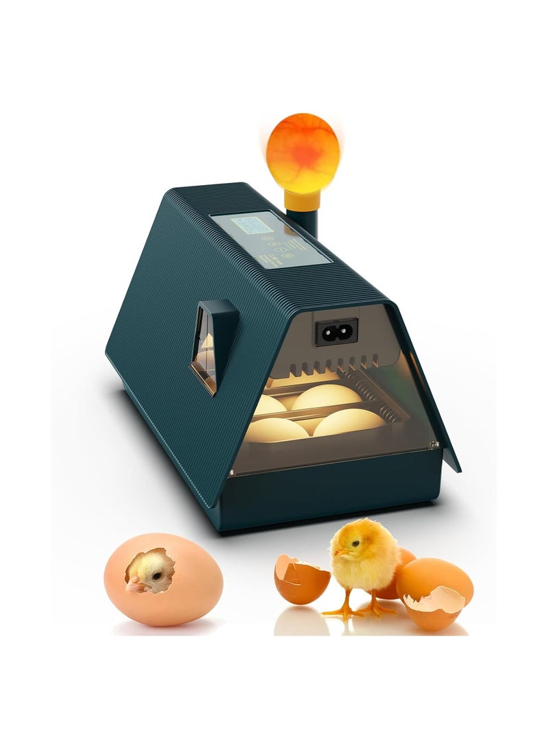 Egg Incubator, Incubators for 10 Hatching Eggs, With Automatic Egg Turning, Humidity and Temperature Control, Come with Egg Candler Incubator for Chicken Eggs Quail Duck, with LED light