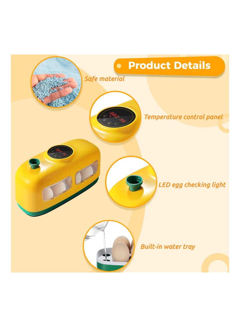 Egg Incubator, 8 Eggs Incubator with Led Candler Temperature Humidity Control and Display, Digital Incubator Educational Tool for Chicken Duck Goose Quail Bird Eggs, A Great Educational Tool