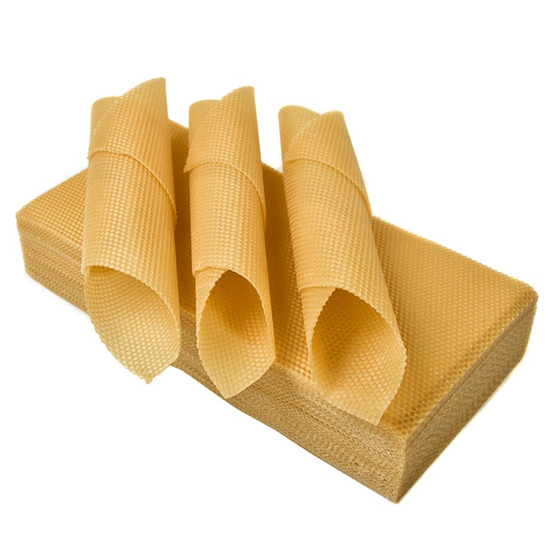 30-Piece Beeswax Honeycomb Sheets Set Yellow