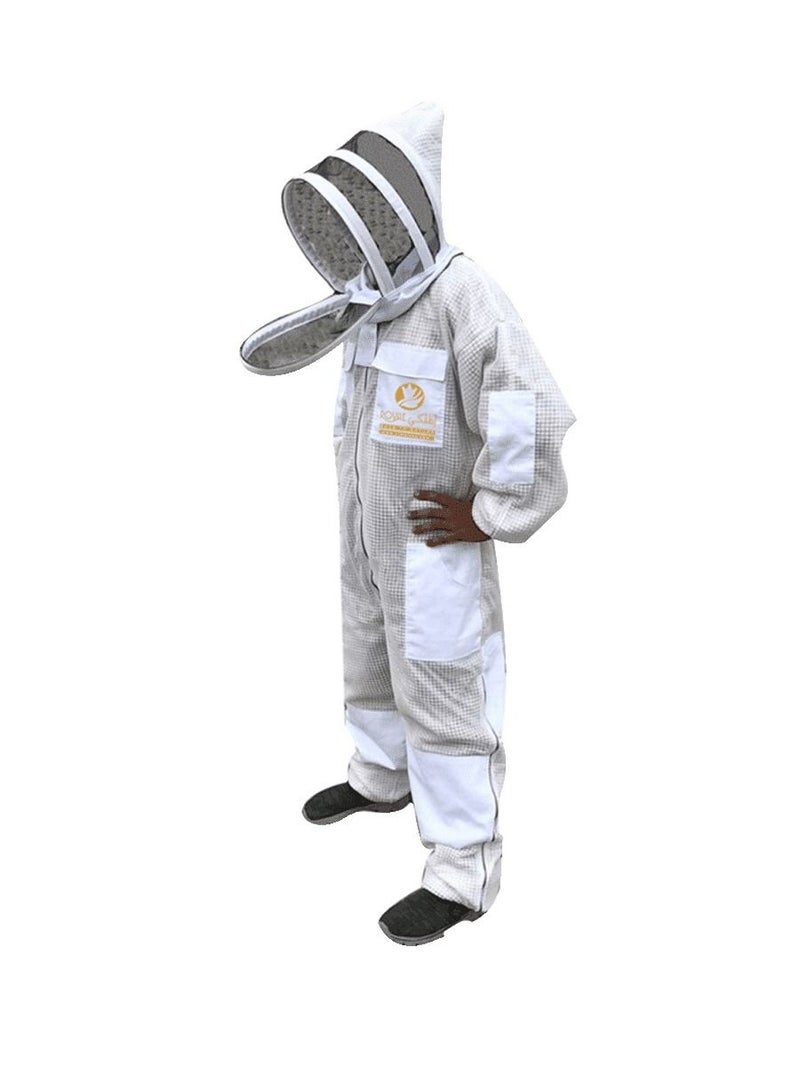 Ventilated 3-Layer Beekeeping Suit with Non-Flammable Mesh Material| Stay Ultra-Cool with Complete Protection from Bees