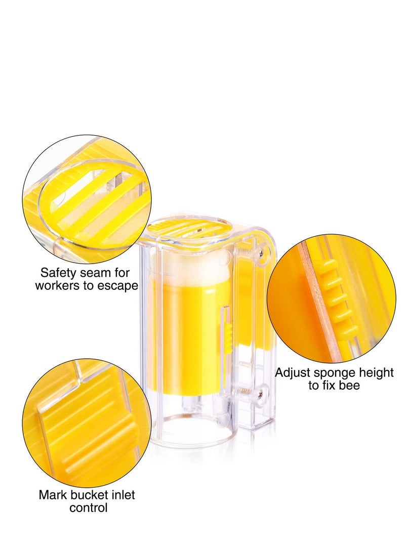 5 Pieces Plastic Bee Queen Clips Transparent Bee Cages with Queen Bee Marking Bottle for Beekeepers Mark Tool(1 pcs Marker Bottle +5 pcs Clip)