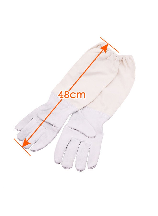 Protective Anti-slash Beekeeping Glove White 30centimeter