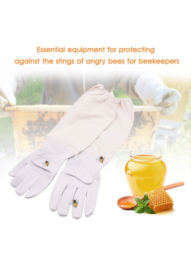 Protective Anti-slash Beekeeping Glove White 30centimeter