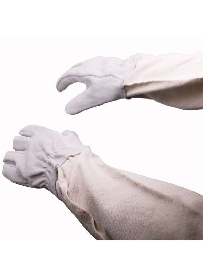 Protective Anti-slash Beekeeping Glove White 30centimeter