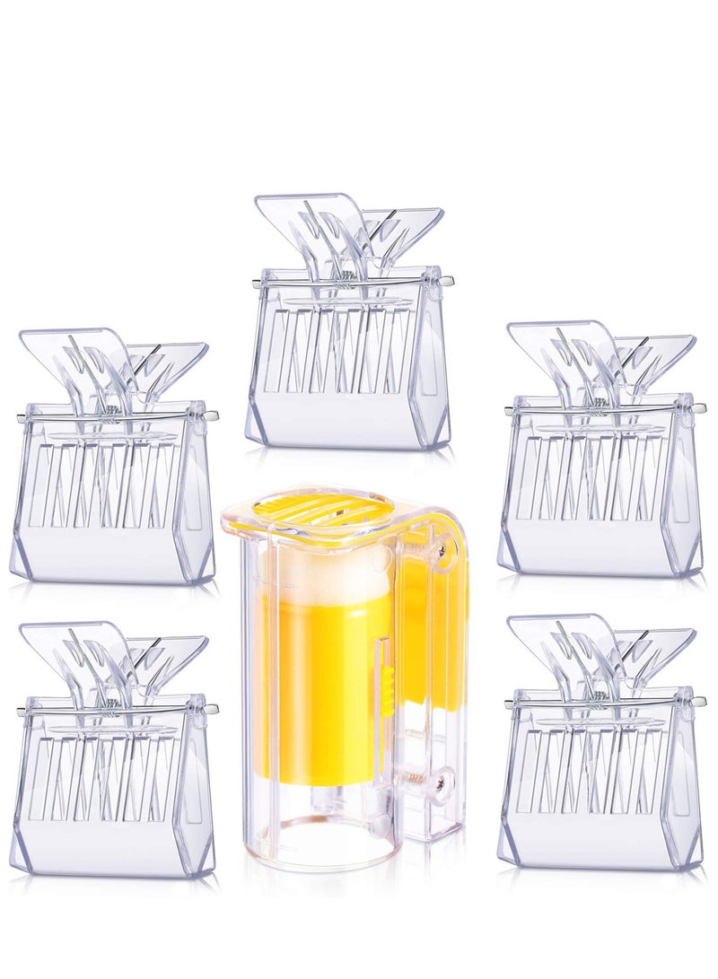 5 Pieces Plastic Bee Queen Clips Transparent Bee Cages with Queen Bee Marking Bottle for Beekeepers Mark Tool(1 pcs Marker Bottle +5 pcs Clip)