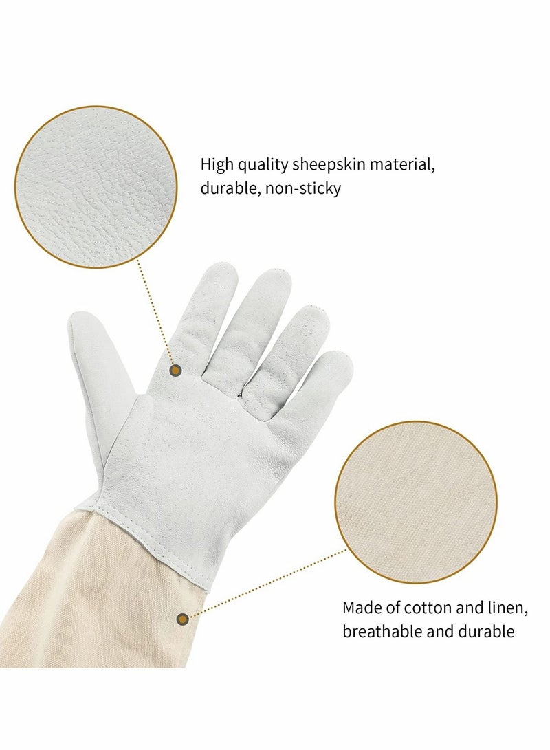 Beekeeping Gloves Goatskin Large Protective Gloves, for Beekeeper 50CM with Vented Sleeves