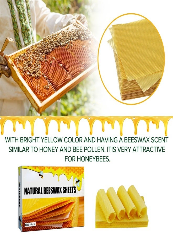 10 pcs Beekeeping Tool Bee Beehive Nest Wax Beeswax Tablets Gold Bee Honeycomb Material for Backyard and Bee