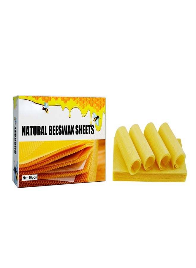 10 pcs Beekeeping Tool Bee Beehive Nest Wax Beeswax Tablets Gold Bee Honeycomb Material for Backyard and Bee