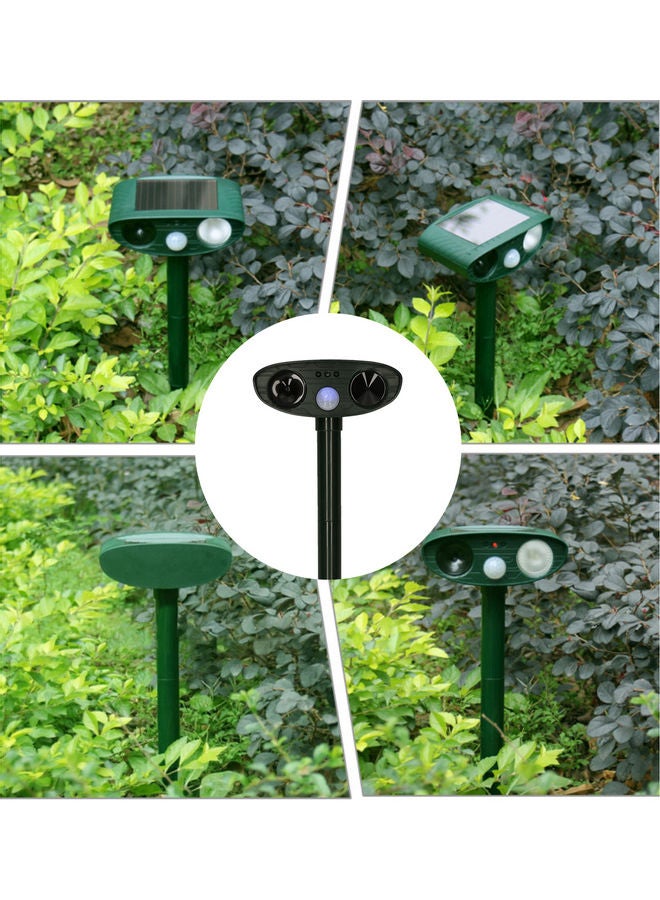 Solar Powered Ultrasonic Animal Scarer Black