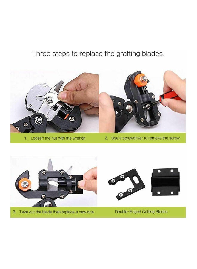 Garden Tree Nursery Grafting Pruning Pruner Shears Cutting Tool Kit With Film Tape Black