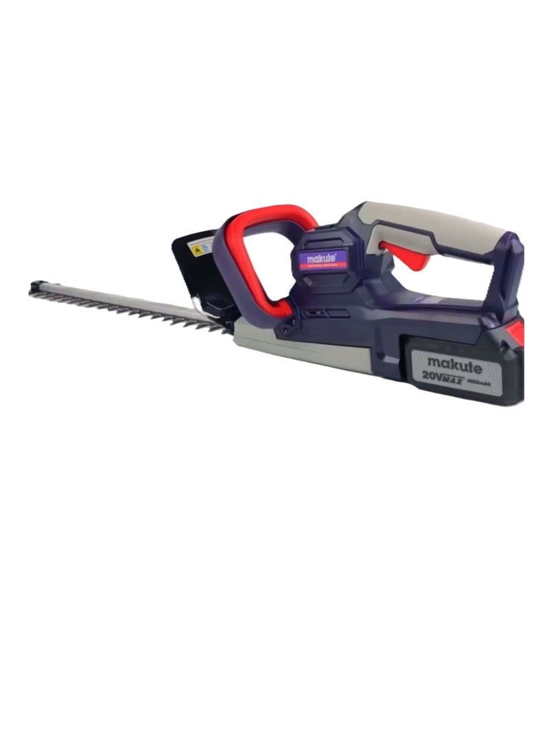 Cordless Hedge Trimmer Grass shear 20V High-Speed Cutting with 480mm Blade,18,500 RPM, 1 Battery Included for  trimming cutting pruning hedges or solitary shrubs or bushes(CHT121-BL)