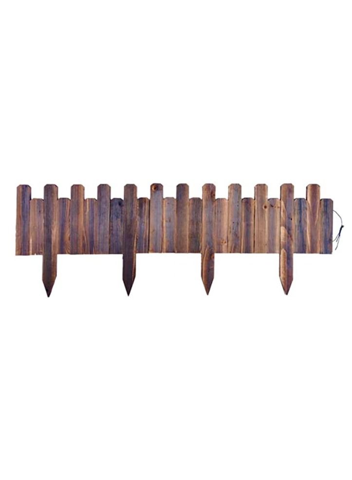 Decorative Wooden Garden Fence Interlocking Border Panels Garden Edging Landscape Picket Border Solid Fence Panels Carbonized Wood Lawn Patio Fencing Barrier