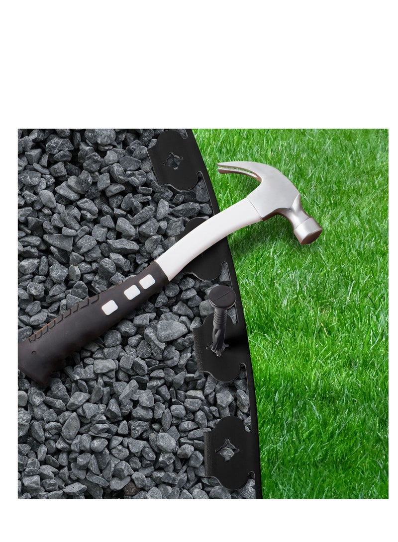 Landscape Edging Kit, No Dig Landscape Edging, About Long 16ft/5m Edging Coil Comes with 15 Pcs Spikes,  No Dig Lawn Border Design