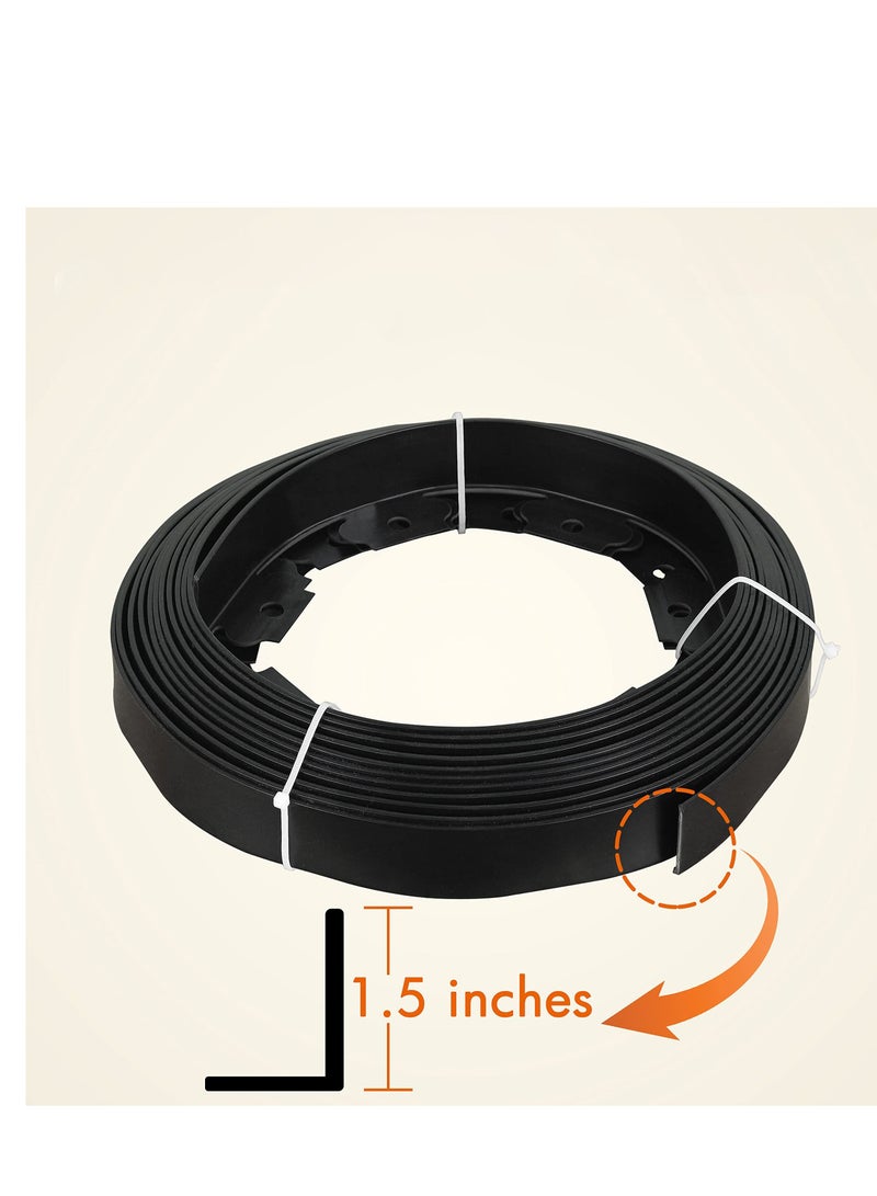 Landscape Edging Kit, No Dig Landscape Edging, About Long 16ft/5m Edging Coil Comes with 15 Pcs Spikes,  No Dig Lawn Border Design