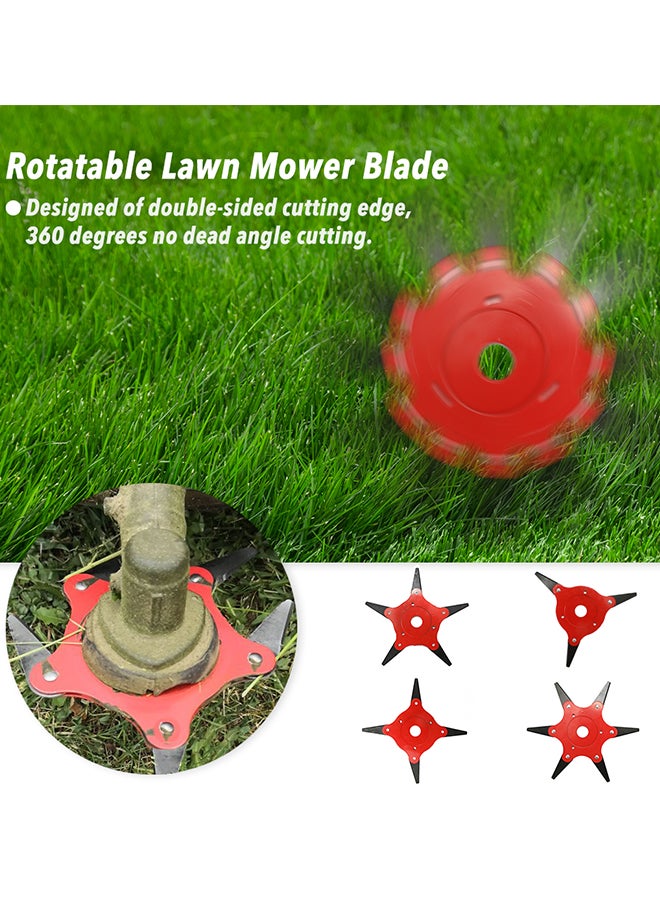 180 Degree Rotatable Lawn Mower Blade With Double-Sided Cutting Edge Red/Black