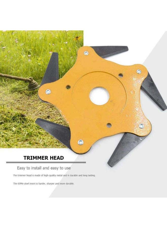 Six-leaf Mower Trimmer Head Outdoor Lawn Repair Accessories Weeding Tools Yellow 0 * 15 * 5cm