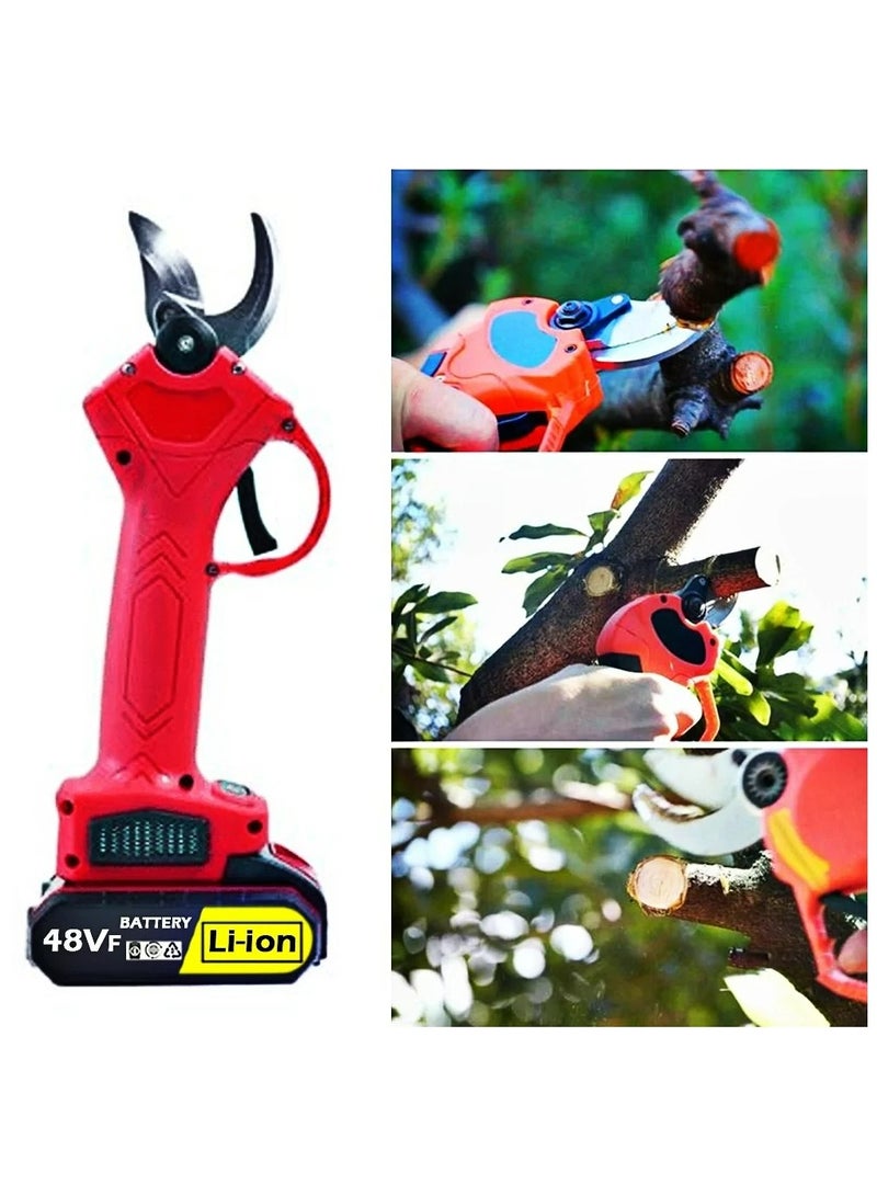 Battery powered Professional Portable Handheld Electric Pruning Shears Garden Tree Pruner Electric Lithium Battery Cordless Branch Cutter