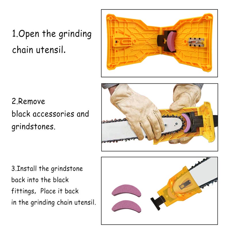 Chainsaw Chain Sharpening Kit Yellow 22 x 5 x 15cm