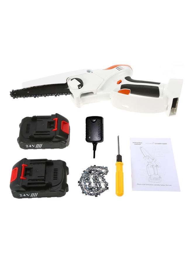 6-Piece Electric Chainsaw Set White/Black/Orange