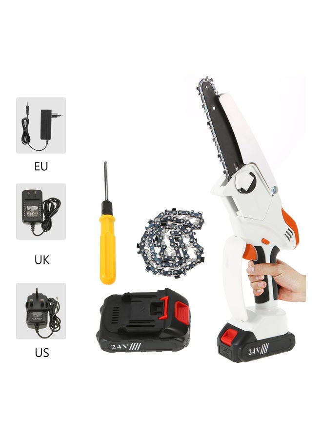 6-Piece Electric Chainsaw Set White/Black/Orange