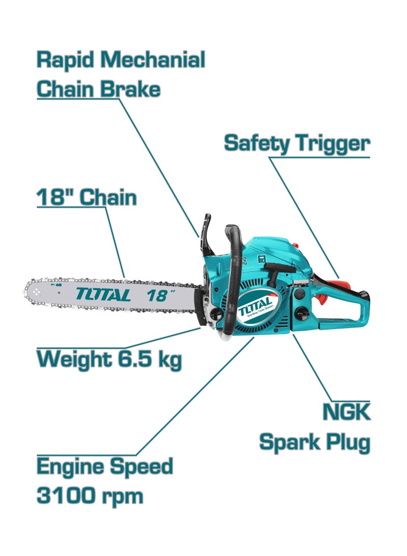 Total Gasoline-Powered Chainsaw 46cc 18” - High Performance for Efficient Cutting