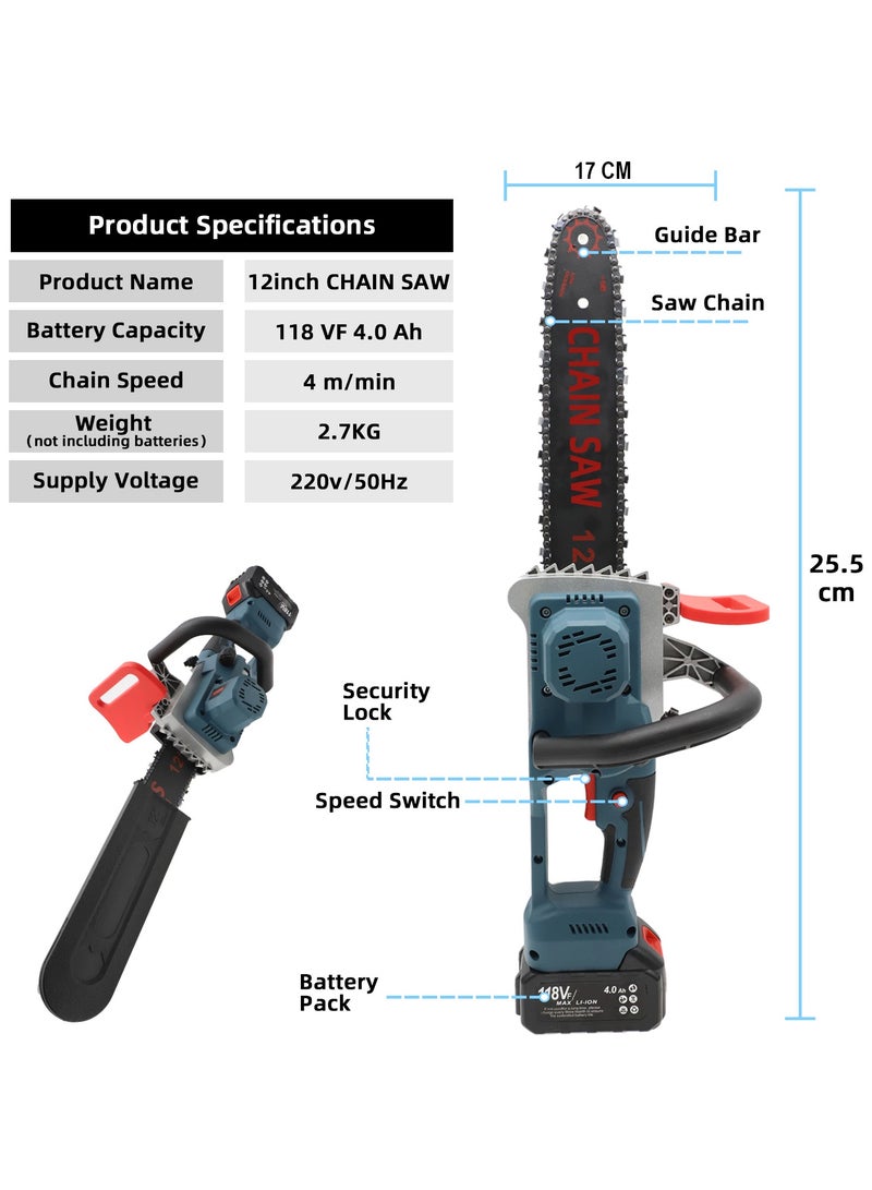 Bonai 255D 12-Inch Chainsaw: Powerful, Portable, and Sharp Cutting Tool for All kind of Woodwork