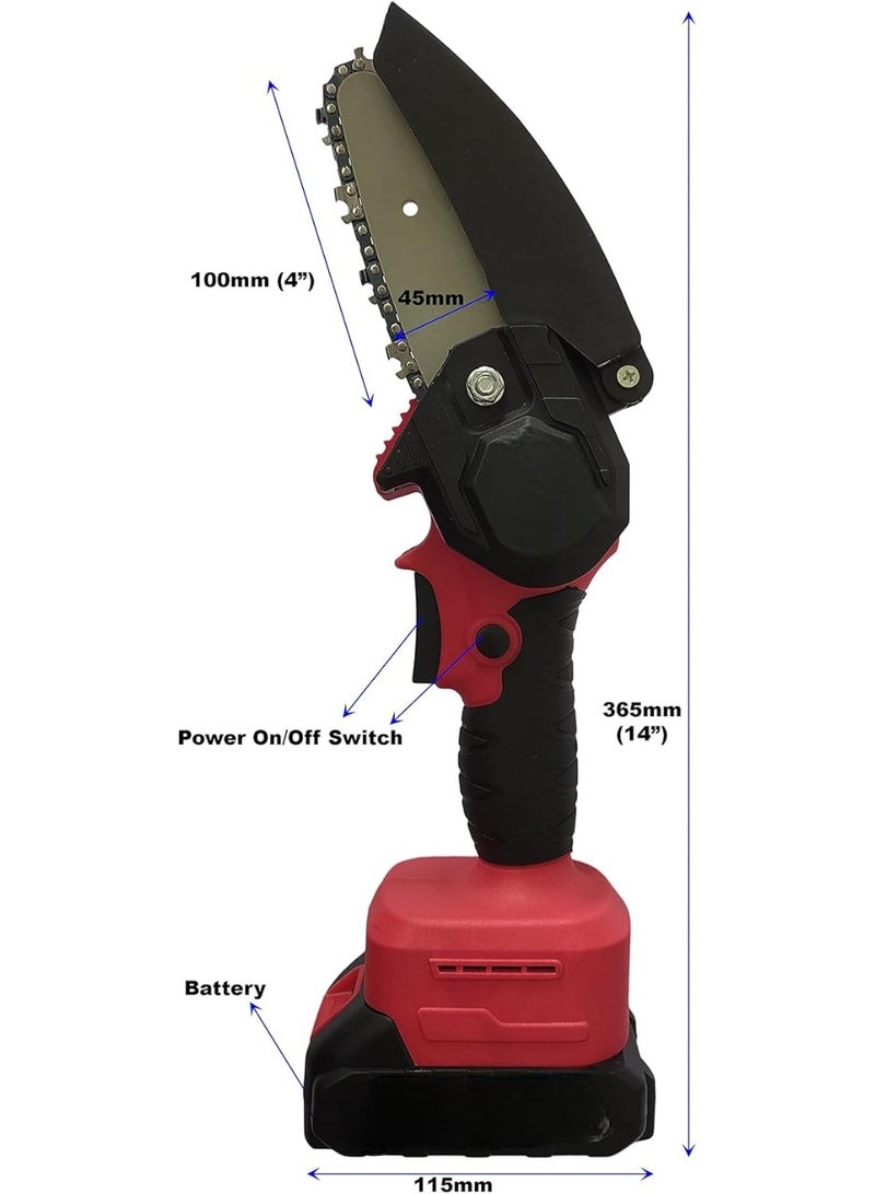 Mini Chainsaw Cordless, Garden Power Tools 24V Battery Power Pruning Cutting Chain Saw, 4 Inch,  Batteries , Chains, 1 Charger, Lightweight Portable Electric Saw Hand Trim Garden, Trees, Bushes, Wood