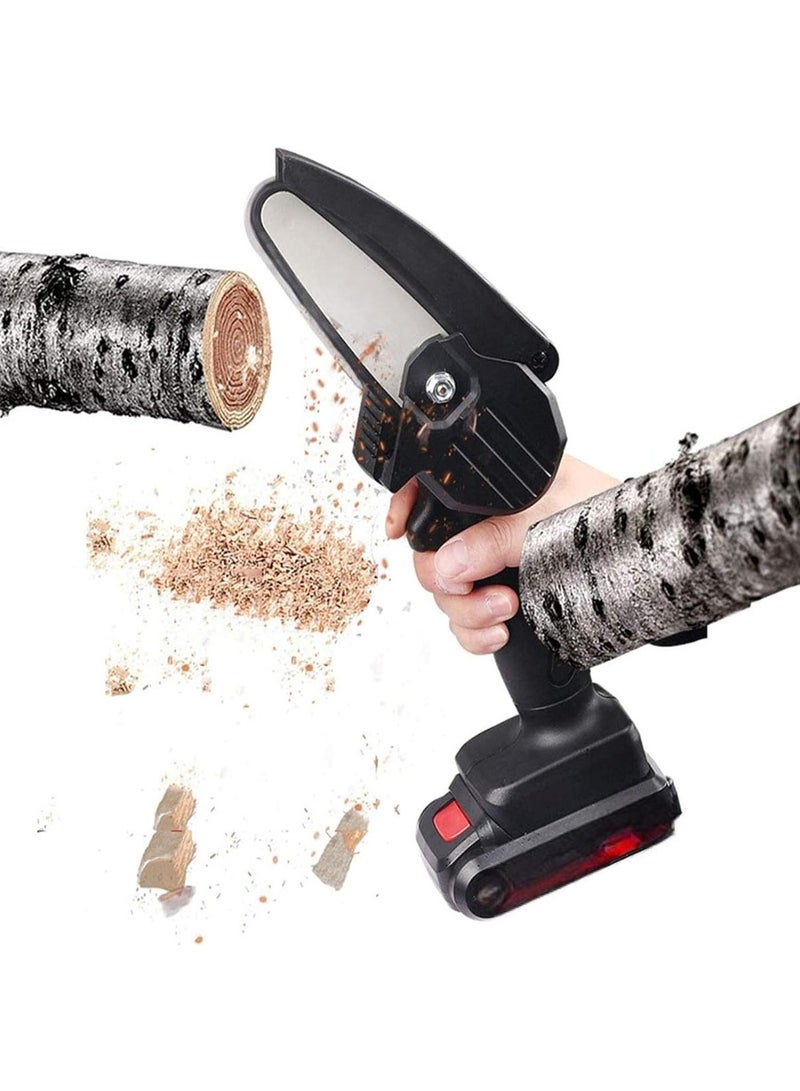 Mini Chainsaw Cordless, Garden Power Tools 24V Battery Power Pruning Cutting Chain Saw, 4 Inch,  Batteries , Chains, 1 Charger, Lightweight Portable Electric Saw Hand Trim Garden, Trees, Bushes, Wood