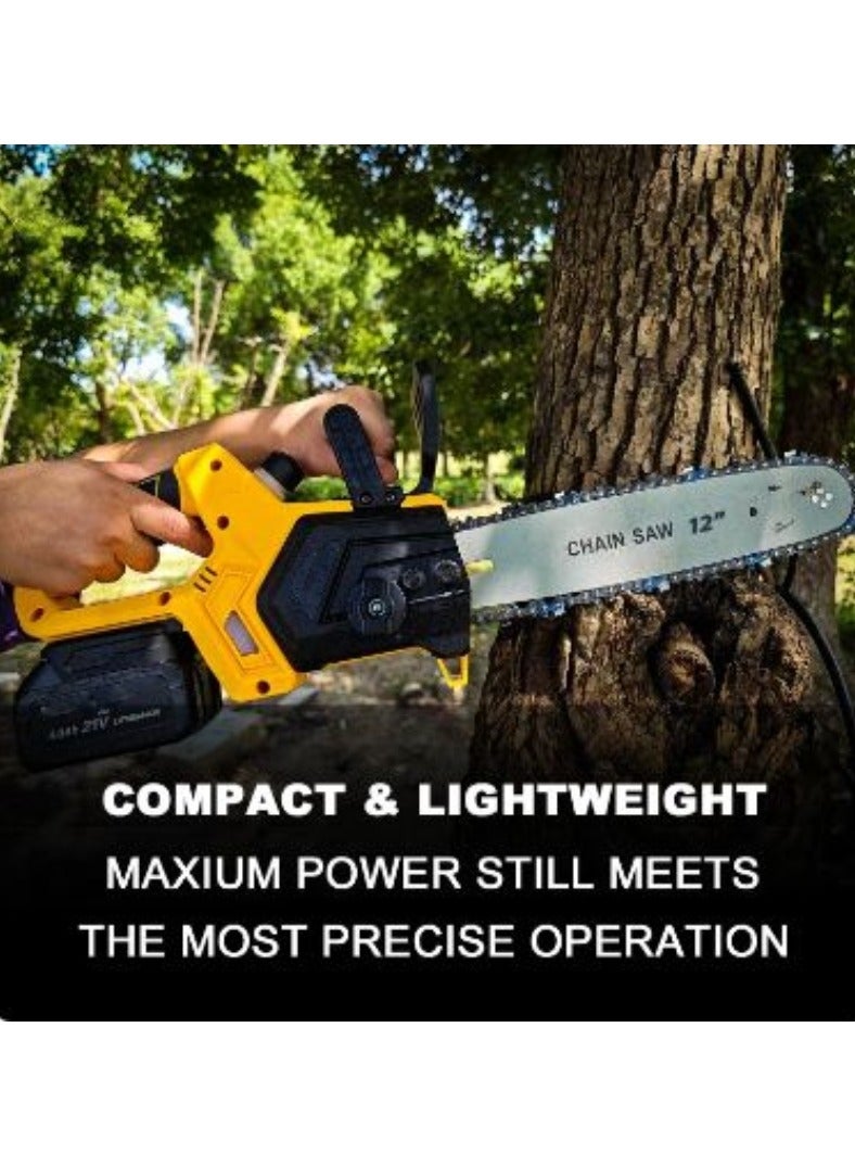 16 Inch Brushless Electric Chain Saw High Power Rechargeable Lithium Chainsaw Outdoor Logging Saw Pruning Gardening Tools